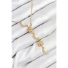 316L Çelik Zirkon Taşlı Güneş Ve Ay Model Gold Renk Kadın Kolye - TJ-BKO10548
