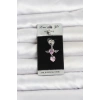 316L Cerrahi Çelik Pembe Zirkon Taşlı Kanat Model Göbek Piercing