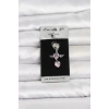 316L Cerrahi Çelik Pembe Zirkon Taşlı Kanat Model Göbek Piercing TJ-PR1405