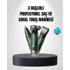 3D Akıllı Kesim Teknolojili Şarjlı Tıraş Seti – 3 Başlıklı Paslanmaz Çelik Bıçaklı