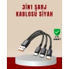 3’ü 1 Arada Hızlı Şarj Kablosu – iOS Android Type-C Uyumlu