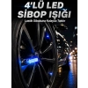 4lü Araç Sibop LED Işığı Otomatik Açılan Lastik Işığı Seti