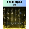 4 Metre Yılbaşı Şelale Led Perde Işık Ev Bahçe Dekor