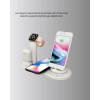 4’lü Apple Kablosuz Şarj Standı iPhone Watch ve AirPods Çoklu Şarjlı
