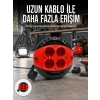 5 Metre Kablolu 4’lü Kırmızı Priz Makara