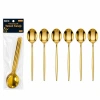6 Parça Yemek Kaşığı Seti - Gold Renk - Paslanmaz Çelik