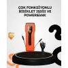 600 Lümen Bisiklet Ön Işık Powerbankli Çakar COB Led