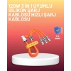 Çinko Alaşımlı Uçlu 120 W Şarj Kablosu – Dolaşmaya Dayanıklı 12 m USB Kablo