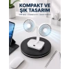 720° Döner Çift Taraflı Masaüstü Vantilatör – USB Şarjlı Sessiz Fan