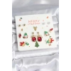 8 Çift Yılbaşı Temalı Kadın Küpe - TJ-BKP11398