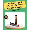 AAA Boyutunda USB Şarjlı Pil – Kompakt Tasarım Geniş Uyumluluk