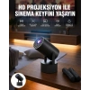 Akıllı Projeksiyon Cihazı Karaoke Mikrofonlu 1080P Android Yeni Nesil