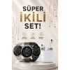 Akıllı Saat ve Kulaklık Seti Dokunmatik Ekran 5.0 Bluetooth Bağlantılı Sesli Görüşme