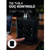 Akım Korumalı 8li Dikey Priz 4 USB 2 Type-C Hızlı Şarj Destekli Çoklu Priz