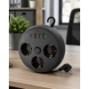 Akım Korumalı Çoklu Priz 3 Priz 3 USB 1 Type C 2 Metre Kablo Güvenli Şarj
