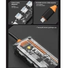 ALLY 5in1 Type-c To USB3.0 + USB2.0 + Type-c PD 100W + HDMI + Ethernet Çoğaltıcı Transparan Hub-(5775)