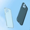 Ally iPhone 14 Plus 6.7inch Frosted Glass Şeffaf Kamera Korumalı Kılıf-(5775)