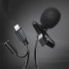 ALLY iPhone Lightning Yaka Mikrofonu+3.5MM jack Profesyonel Youtuber Mikrofonu-(5775)