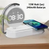 ALLY K01T 15W Led Işıklı Kablosuz Şarj Cihazı Çalar Saat-(5775)
