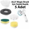 Ally Magic Brush Şarjlı Temizleme Fırçası için 5 Adet Yedek Başlık-(5775)