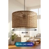 Antik Çağ Hasır Kumaş Başlıklı Sarkıt Avize 35 CM