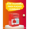 ATM Görünümlü Kırmızı Elektronik Şifreli Kumbara