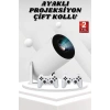 Ayaklı Oyun Projeksiyonu Çift Kollu Taşınabilir Sinema Projektörü