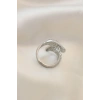 Ayarlamalı Silver Renk Metal Zirkon Taşlı Kanat Yüzük