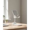 Ayarlanabilir Ergonomik Katlanabilir Masaüstü Telefon Tutucu Beyaz