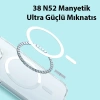 Baseus Crystal iPhone 14 Plus 6.7 Magsafe Silikon Kılıf + Tempered Ekran Koruyucu Set-(5775)