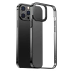 Baseus Glitter iPhone 13 Pro Max 6.7inç Kılıf Renkli Kenar Şeffaf Silikon-(5775)