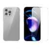 Baseus iPhone 15 Pro Schott Serisi Şeffaf Silikon Kılıf + Tempered Ekran Koruyucu Set-(5775)
