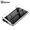 Baseus İPhone Xs Max Arkası Cam Manyetik Metal Frame Kılıf-(5775)