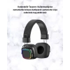 Bluetooth 5.3 Rainbow Işıklı Kulak Üstü Kablosuz Kulaklık Yeni Nesil