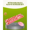 Bluetooth Retro Kablosuz Klavye ve Mouse Seti – 3 Cihaz Bağlantılı Sessiz Tuş Uzun Pil Ömrü