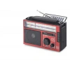 Bluetooth Solar Panelli Fm Radyo Usb Tf Nostaljik Hoparlör - Kırmızı Siyah NS9952BTS