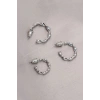 Burgu Model Gümüş Metal Küpe Seti 5886