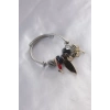 Çelik Charm Model Siyah Kelebek Figür Yaprak Detay Kadın Bileklik - TJ-BB4795