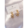 Çelik Gold Renk Tifanny Zincir Model Kadın Küpe 5886