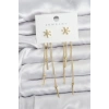 Çiçek Model Gold Pirinç Sallantılı Kadın Küpe 5886