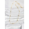 CM 14K Gold Renk Damla Topçuklu Zincir Model 60 cm Kadın Kolye 5886