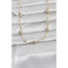 CM 14K Gold Renk Damla Topçuklu Zincir Model 60 cm Kadın Kolye - TJ-BKO10977