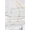 CM 14K Gold Renk Damla Topçuklu Zincir Model 60 cm Kadın Kolye - TJ-BKO10977