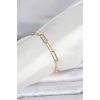 CM 14K Gold Renk Kalın Ataç Zincir Model Kadın Bileklik 5886