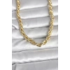 CM 14K Gold Renk Kalın Burgu Zincirli Model 60 cm Kadın Kolye - TJ-BKO10997