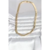 CM 14K Gold Renk Kalın Yassı Yılan Zincir Model 45 cm Kadın Kolye 5886