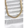 CM 14K Gold Renk Kalın Yassı Yılan Zincir Model 45 cm Kadın Kolye - TJ-BKO11006