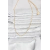 CM 14K Gold Renk Kalp Zincirli 60 cm Kadın Kolye 5886