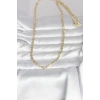 CM 14K Gold Renk Lazer Kesim Zincirli Model 60 cm Kadın Kolye 5886