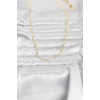 CM 14K Gold Renk Lazer Zincirli Model 60 cm Kadın Kolye 5886